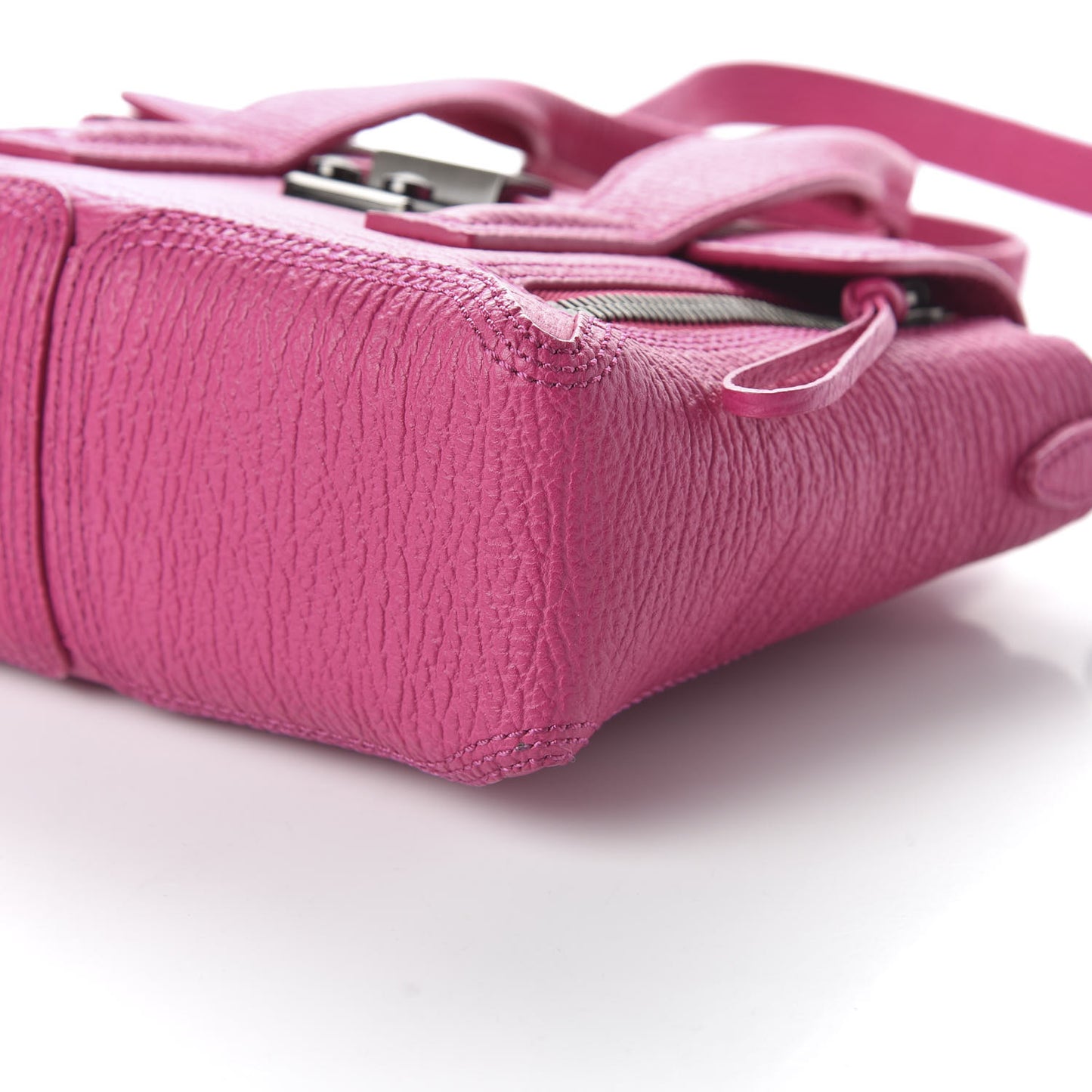 3.1 Textured Calfskin Mini Pashli Satchel Bright Fuchsia