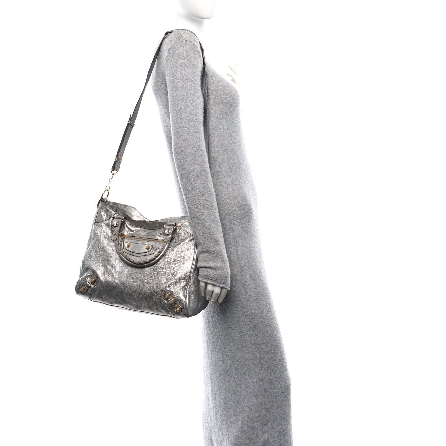 Balenciaga Metallic Agneau Giant 12 Gold Hardware Velo Gris Aluminum 2 of 12