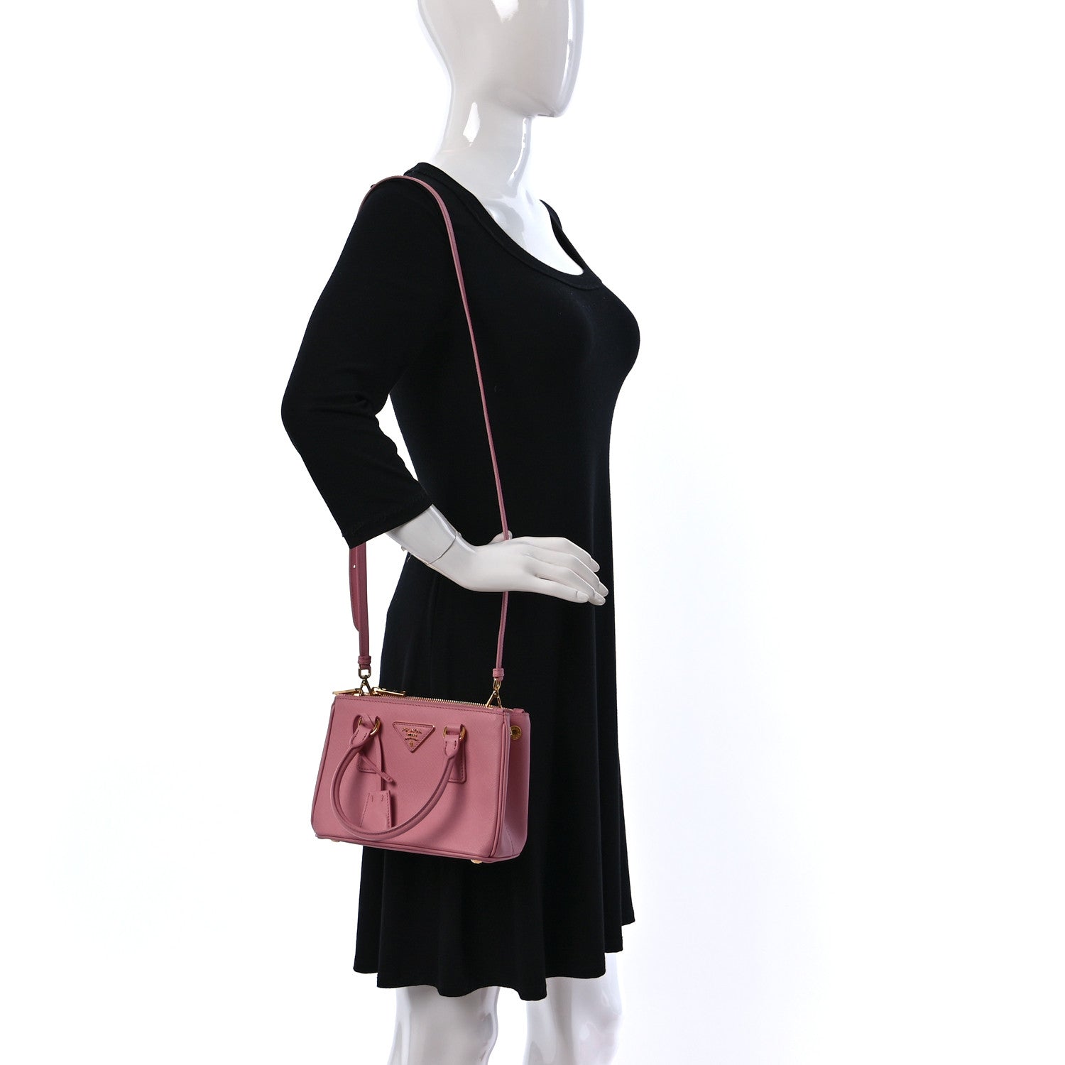 Prada Saffiano Mini Galleria Double Zip Tote Petalo 2 of 8