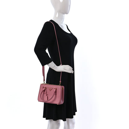 Prada Saffiano Mini Galleria Double Zip Tote Petalo 2 of 8