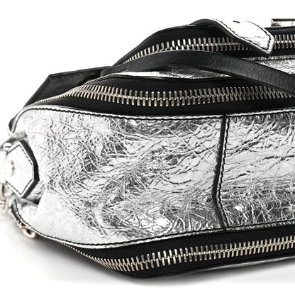 Proenza Schouler Metallic Paper Lambskin Medium PS1 Plus Zip Satchel Gun Metal 8 of 12