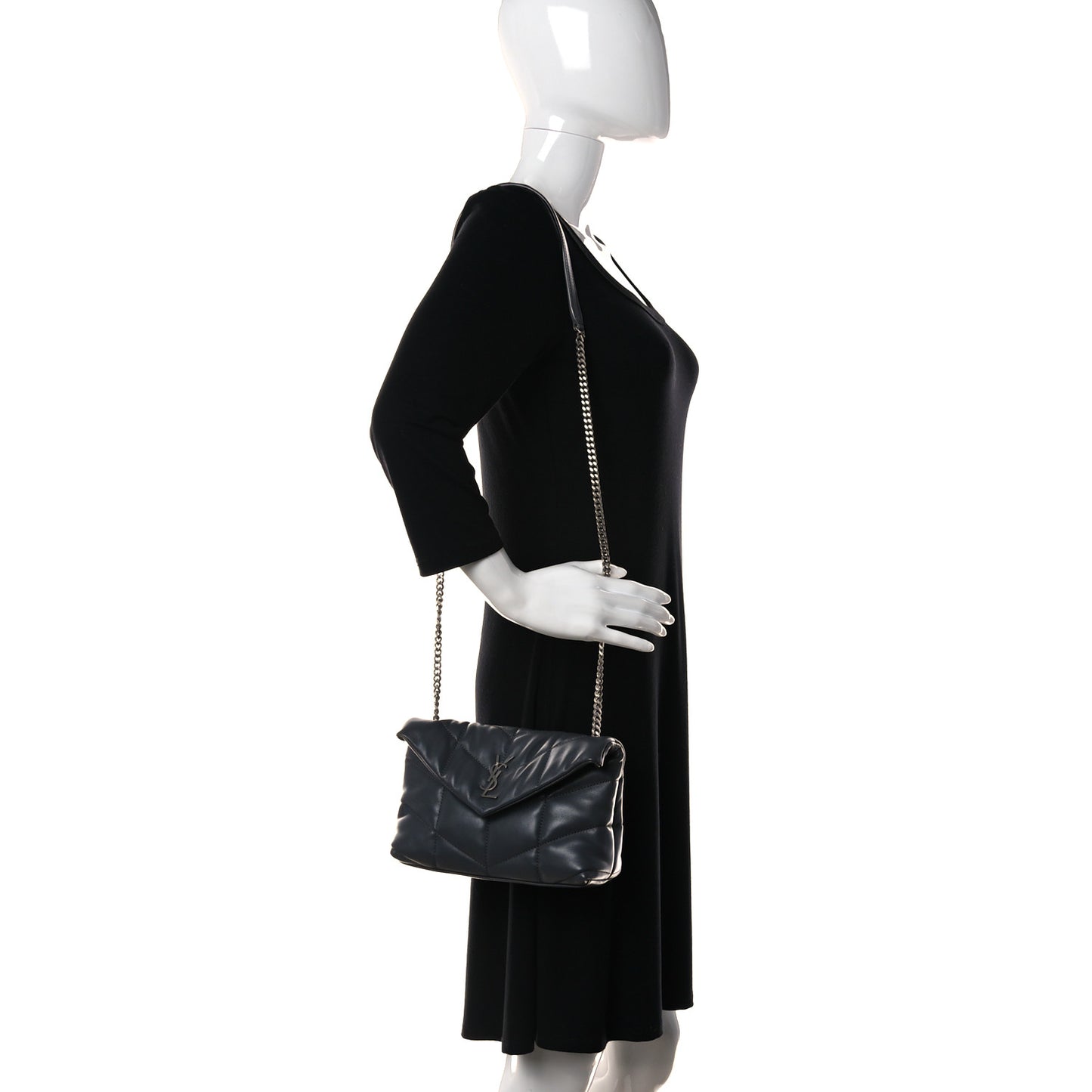 Lambskin Quilted Toy Loulou Puffer Monogram Chain Satchel Storm