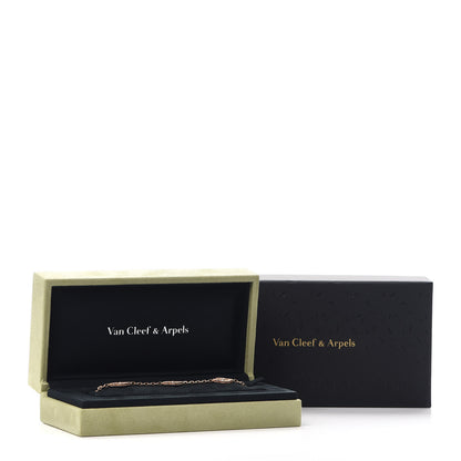 Van Cleef & Arpels 18K Rose Gold 5 Motifs Vintage Alhambra Bracelet 6 of 7