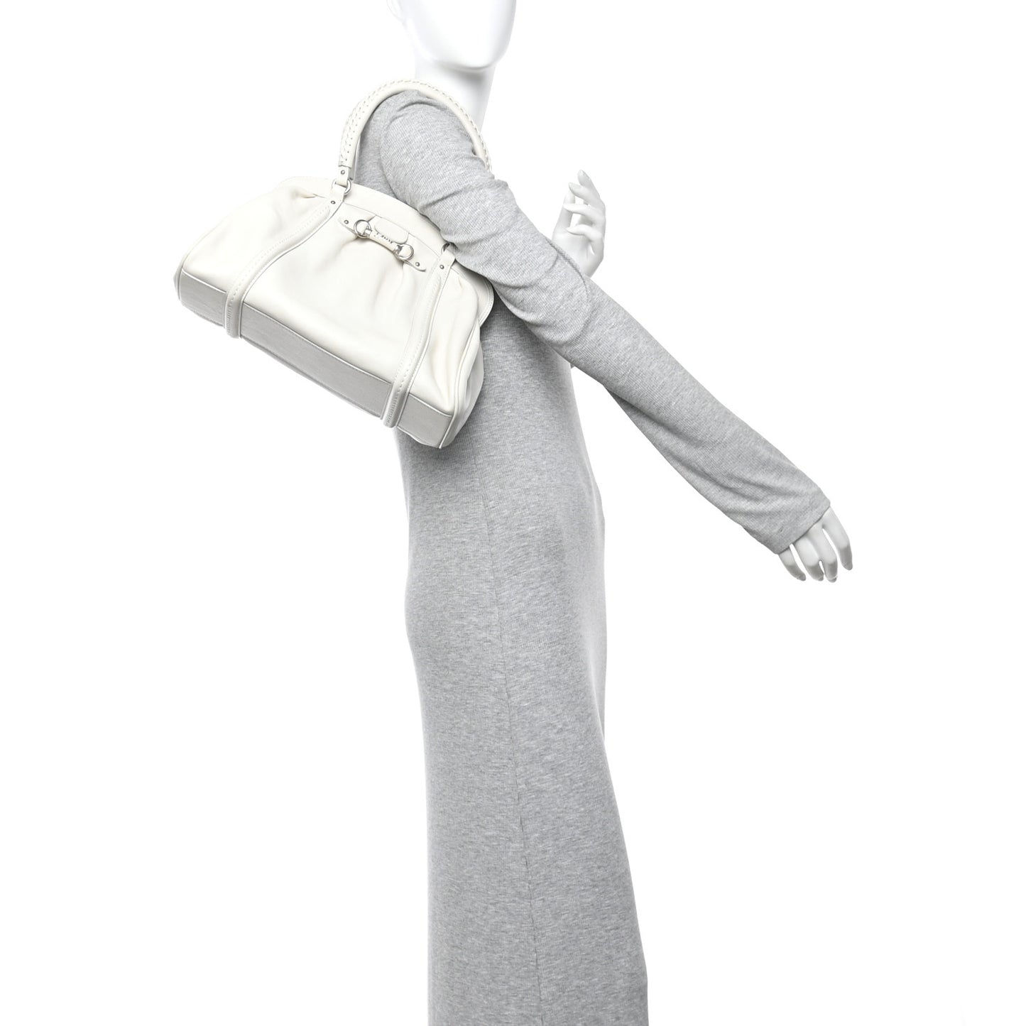 Calfskin Small My Dior Frame Pocket Satchel White