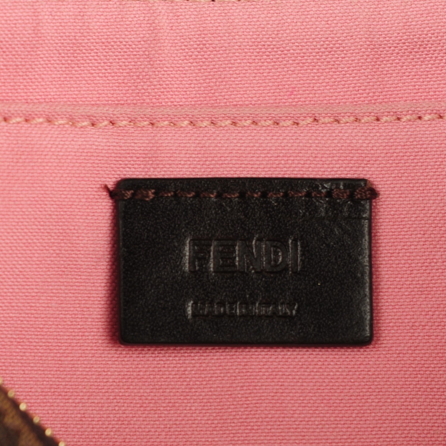 Fendi Zucca Spalmati Vitello Elite Pochette Tobacco Ciclamino 7 of 9