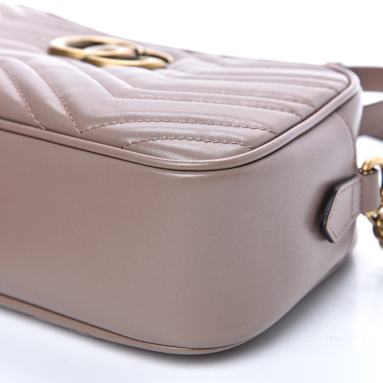 Gucci Calfskin Matelasse Small GG Marmont Chain Shoulder Bag Porcelain Rose 8 of 10