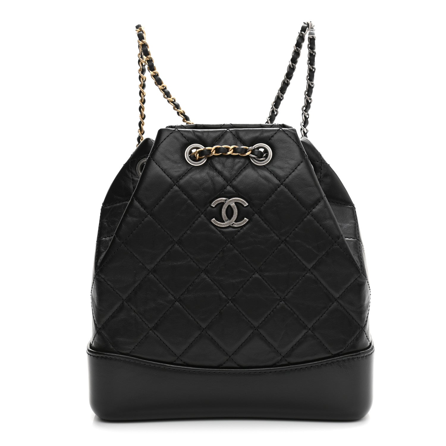 Chanel Aged Calfskin Quilted Small Gabrielle Backpack Black 1 of 11