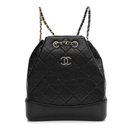 Chanel Aged Calfskin Quilted Small Gabrielle Backpack Black 1 of 11