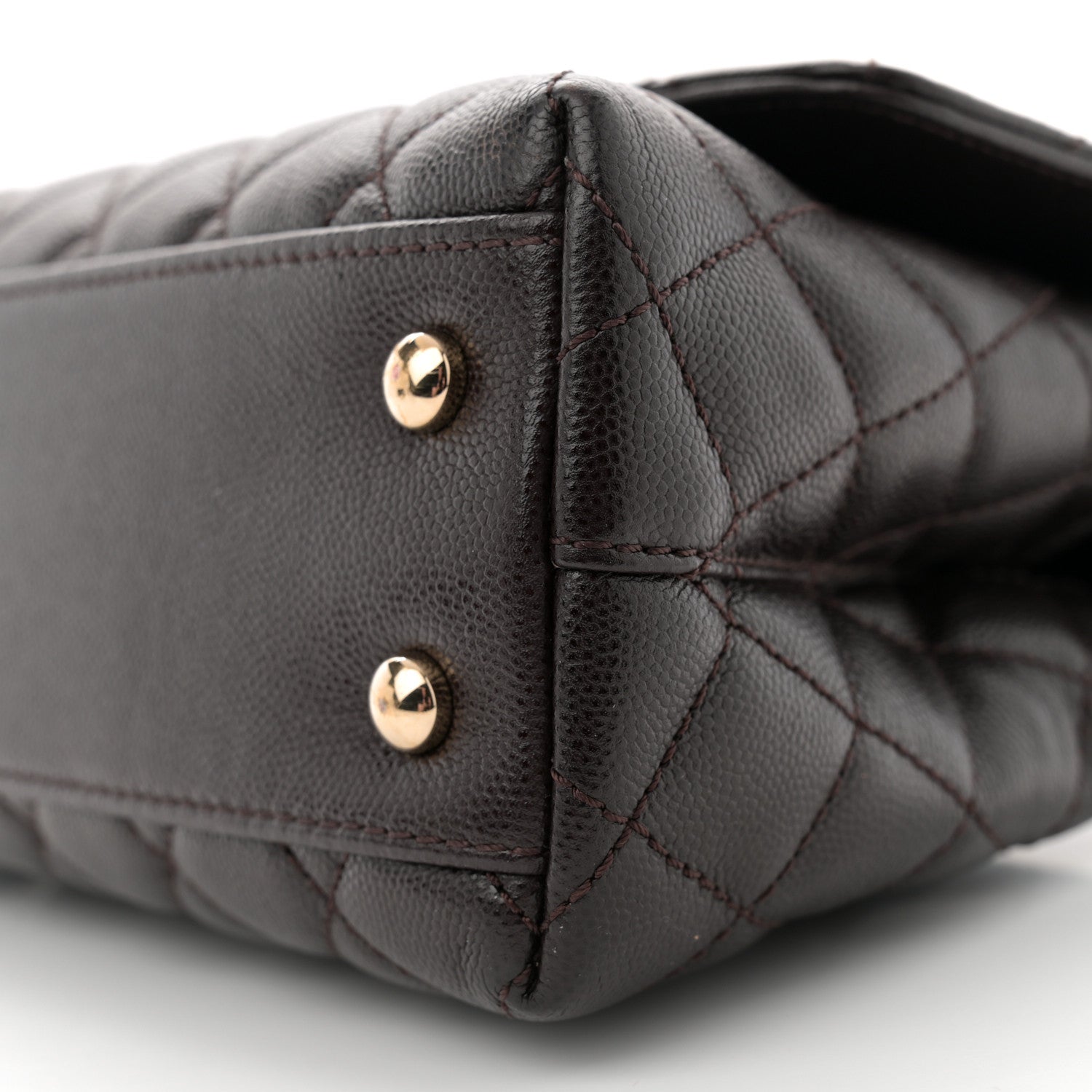Chanel Caviar Quilted Mini Coco Handle Flap Dark Brown 10 of 11