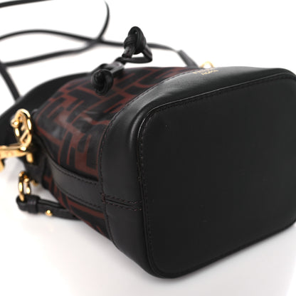 Fendi Mesh Vitello Grace F is Fendi FF 1974 Mini Mon Tresor Bucket Bag Marrone Black Ebano 8 of 9