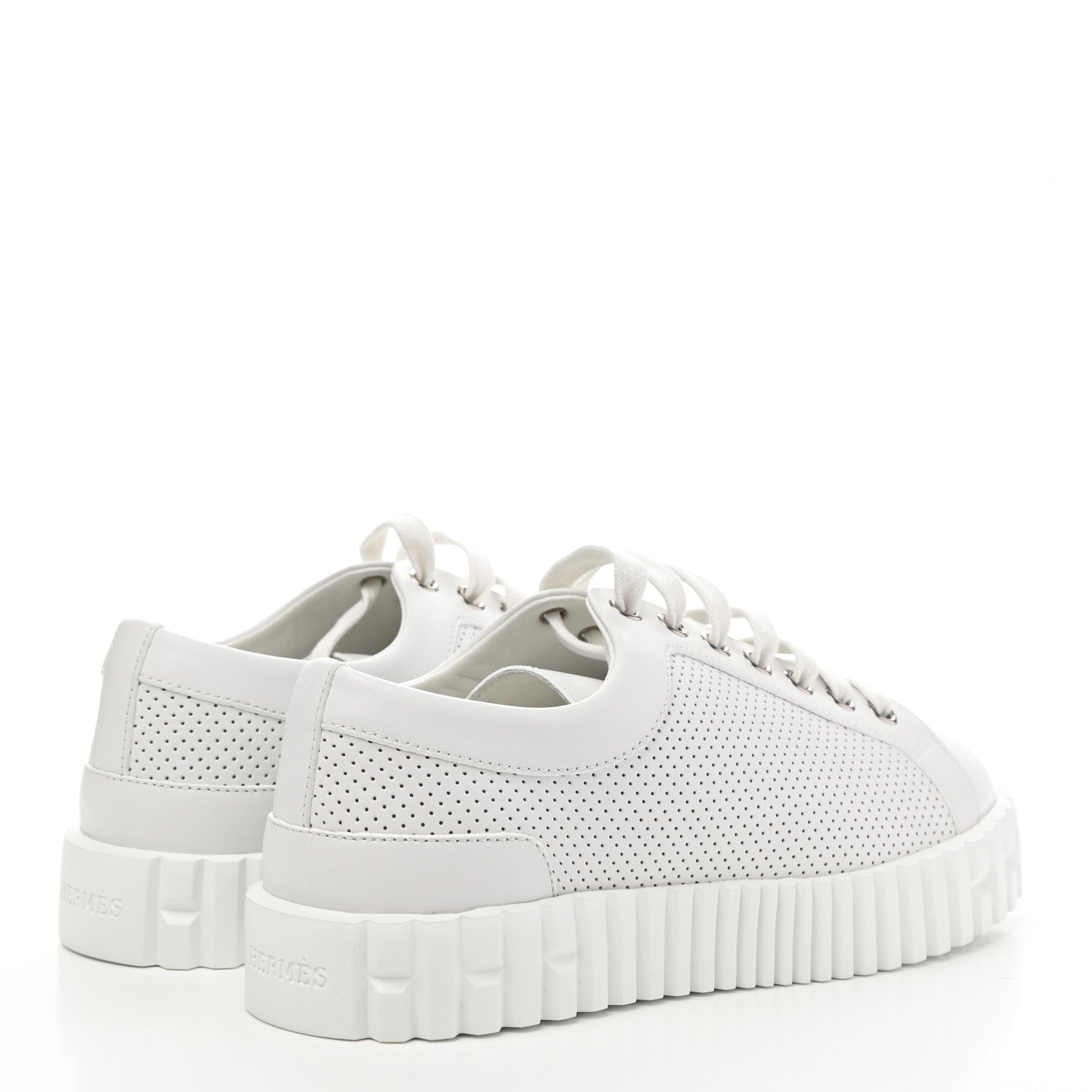 Hermes Perforated Calfskin Cross Sneakers 35.5 White 4 of 8