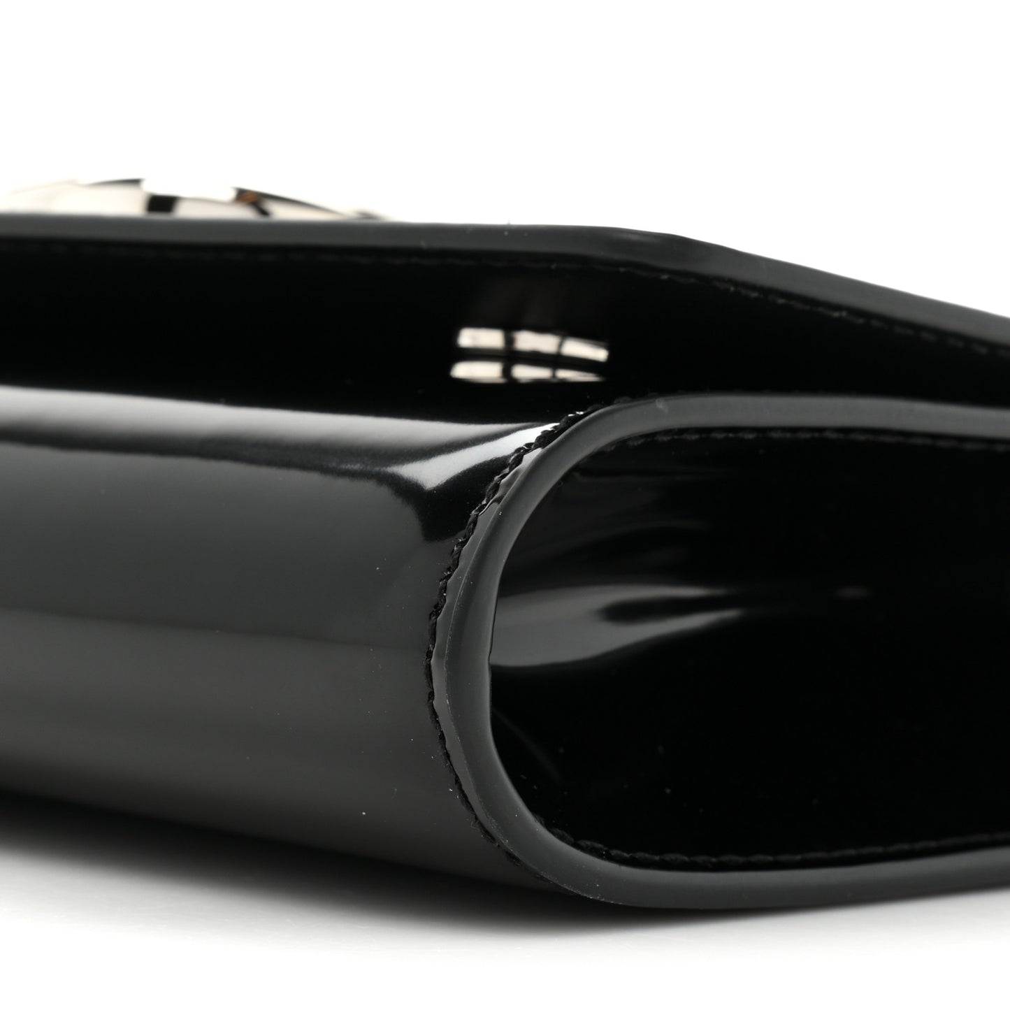 Patent Calfskin Clutch Black