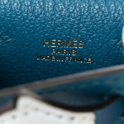 Hermes Tadelakt Chevre Mysore Kelly Quelle Idole Bag Charm Bleu Izmir Jaune Bourgeon Bleu Brume Vert Bosphore 4 of 5