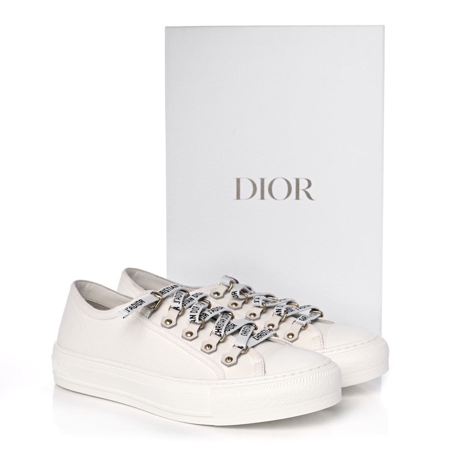 Canvas Walk'N'Dior Low Top Sneakers 38.5 Milk