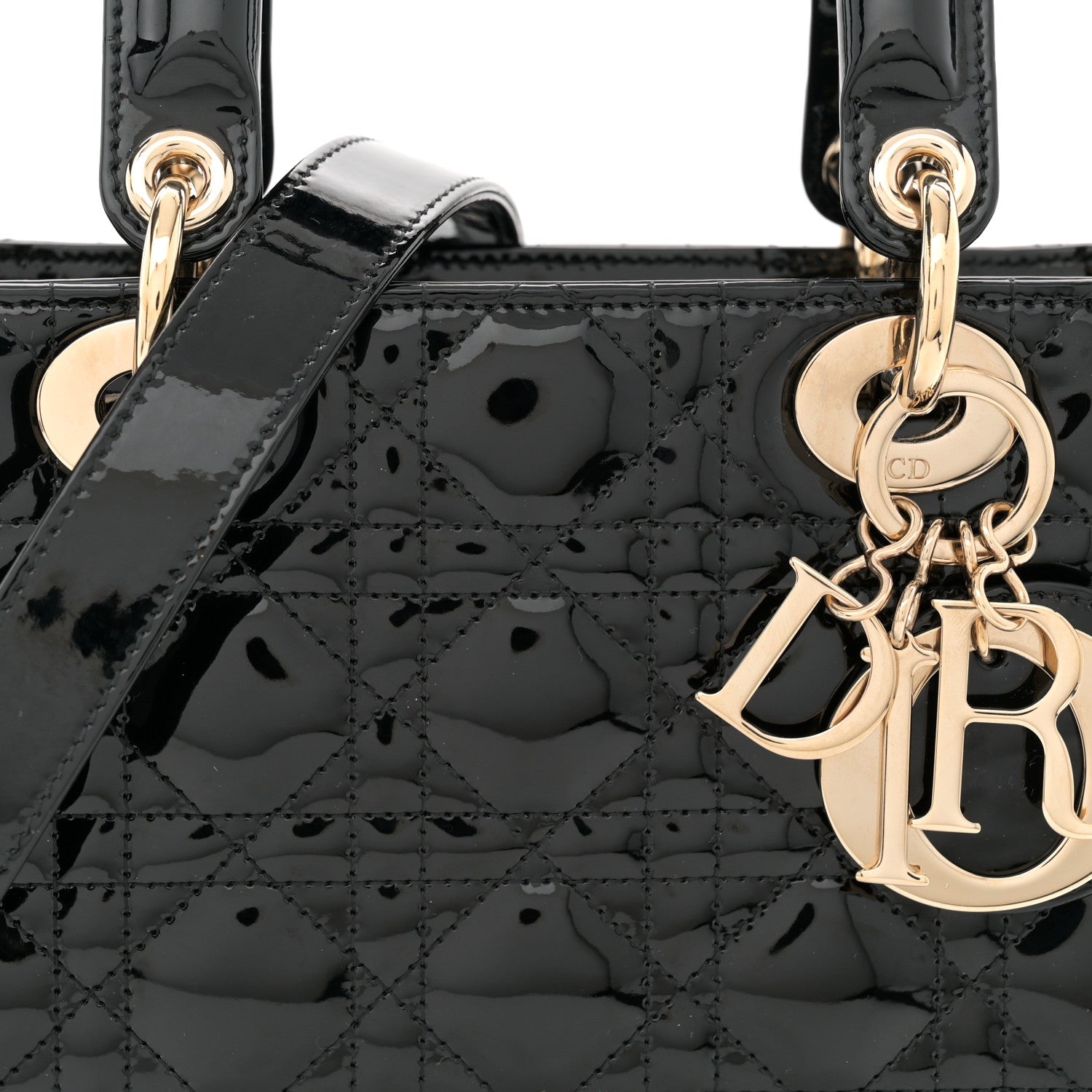 Christian Dior Patent Cannage Small Lady Dior Black 8 of 11
