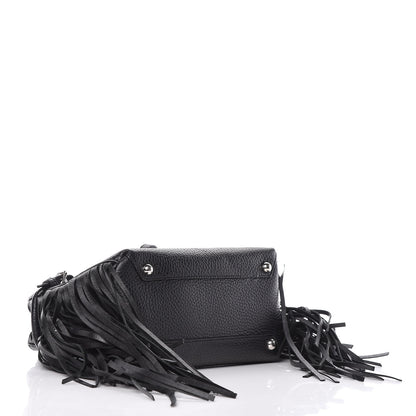 Burberry Grainy Calfskin Studded Fringe Baby Banner Tote Black 4 of 12