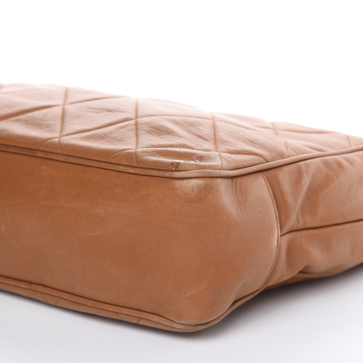 Chanel Calfskin Quilted Tortoise Handle Tote Brown 10 of 16