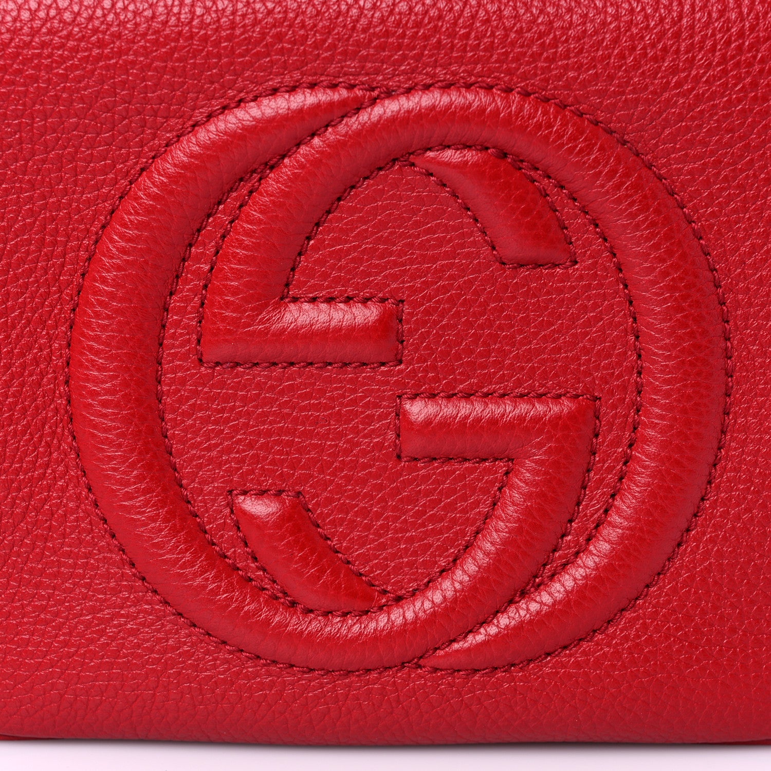 Gucci Pebbled Calfskin Small Soho Disco Bag Tabasco Red 15 of 17