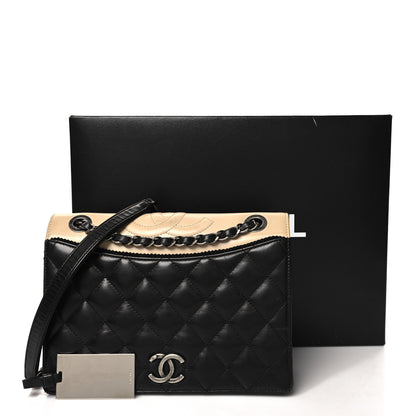 Chanel Calfskin Quilted Ballerine Flap Black Beige 15 of 15