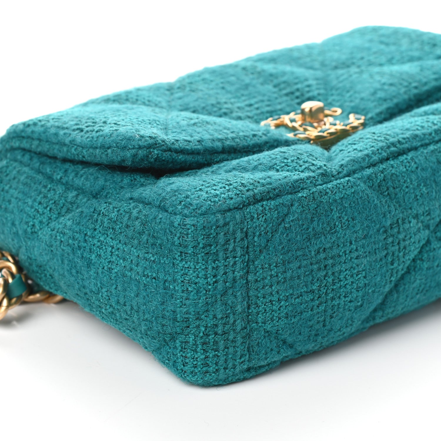 Chanel Tweed Quilted Medium Chanel 19 Flap Green 9 of 10