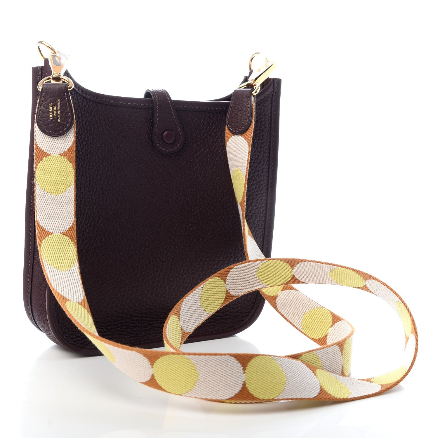 Hermes Taurillon Clemence Flipperball Sangle Evelyne TPM Rouge Sellier Caramel Nata Gold 2 of 9
