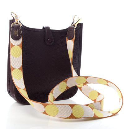Hermes Taurillon Clemence Flipperball Sangle Evelyne TPM Rouge Sellier Caramel Nata Gold 2 of 9