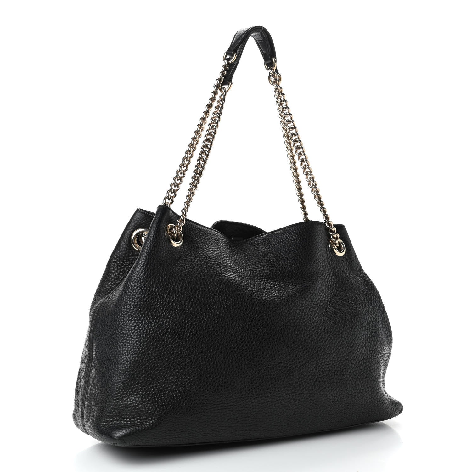 Gucci Pebbled Calfskin Medium Soho Chain Shoulder Bag Black 2 of 6