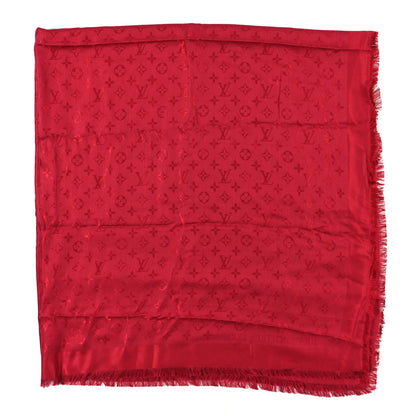 Louis Vuitton Silk Wool Monogram Shawl Pomme D'Amour 2 of 4