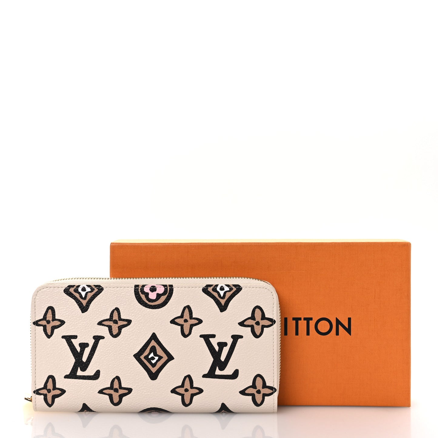 Monogram Giant Wild At Heart Zippy Wallet Creme