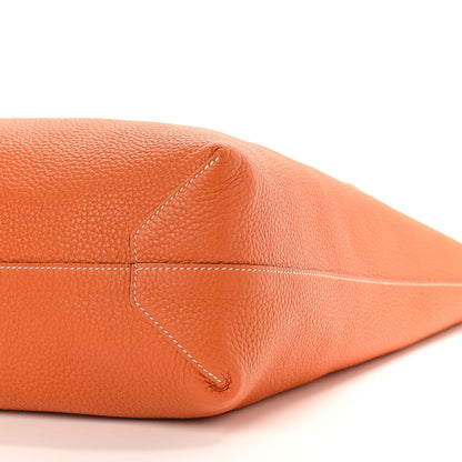 Hermes Taurillon Clemence Double Sens 45 Reversible Tote Orange Gold 23 of 28