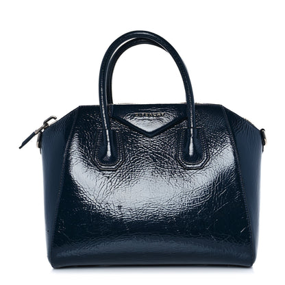 Givenchy Crinkled Patent Deerskin Small Antigona Deep Blue 1 of 8