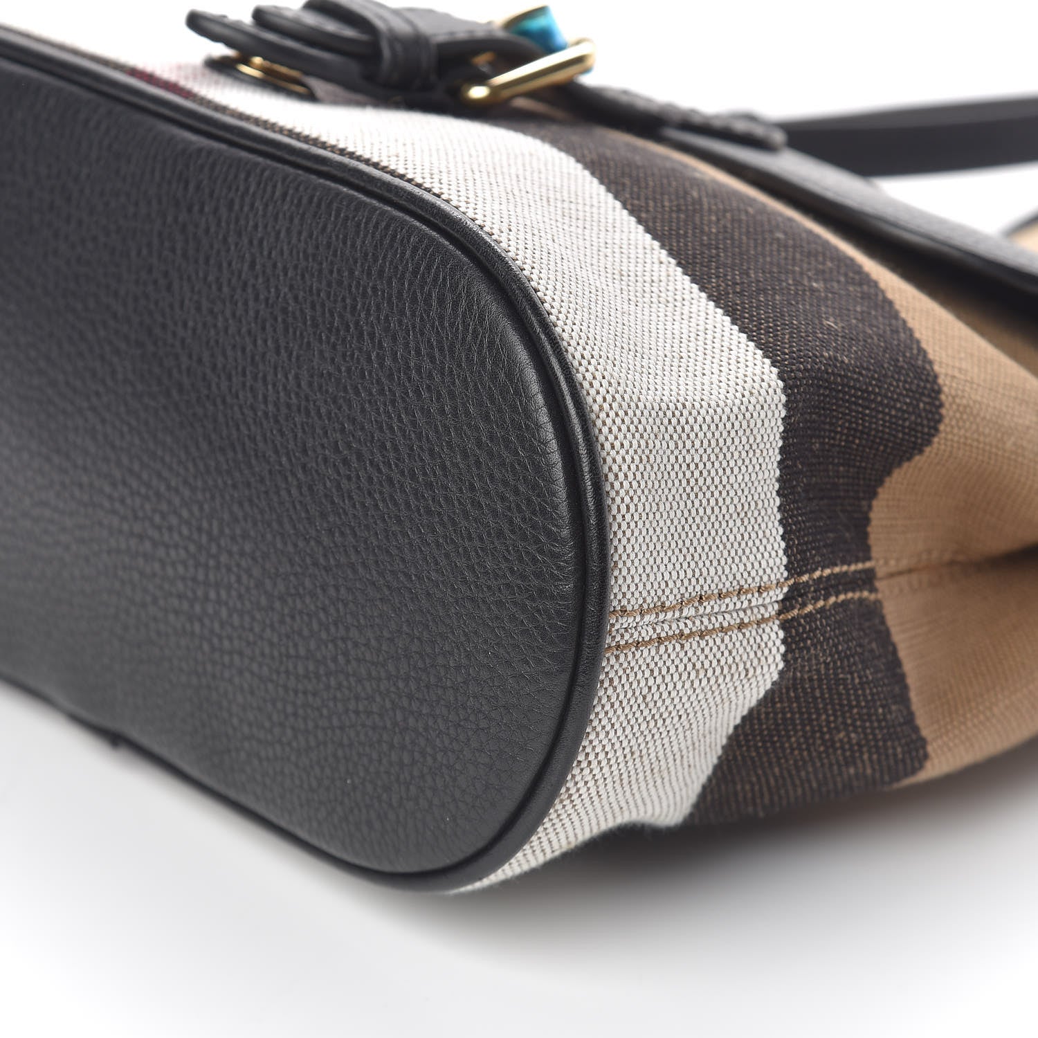 Burberry Mega Check Grainy Calfskin Small Gowan Messenger Bag Black 10 of 11