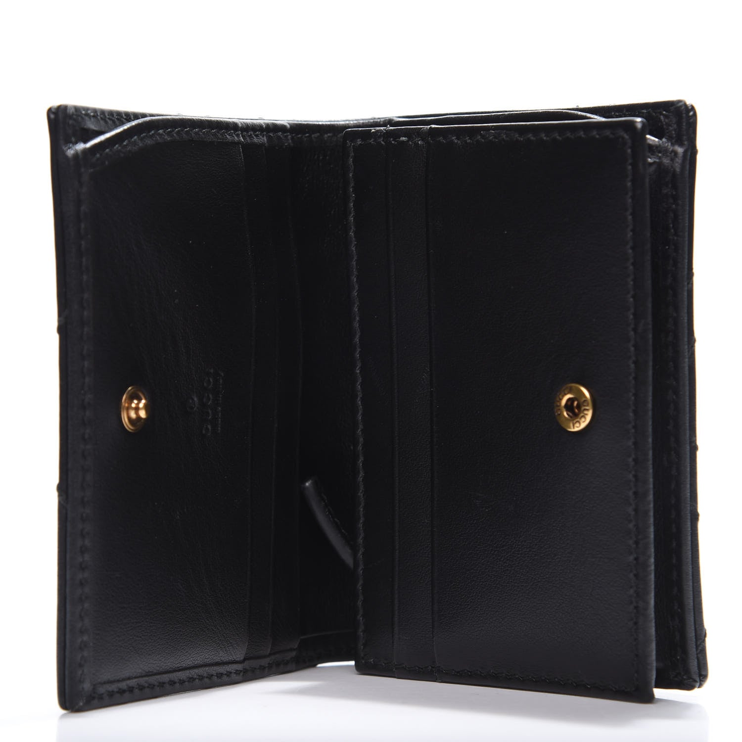 Gucci Calfskin Matelasse GG Marmont Card Case Wallet Black 4 of 12