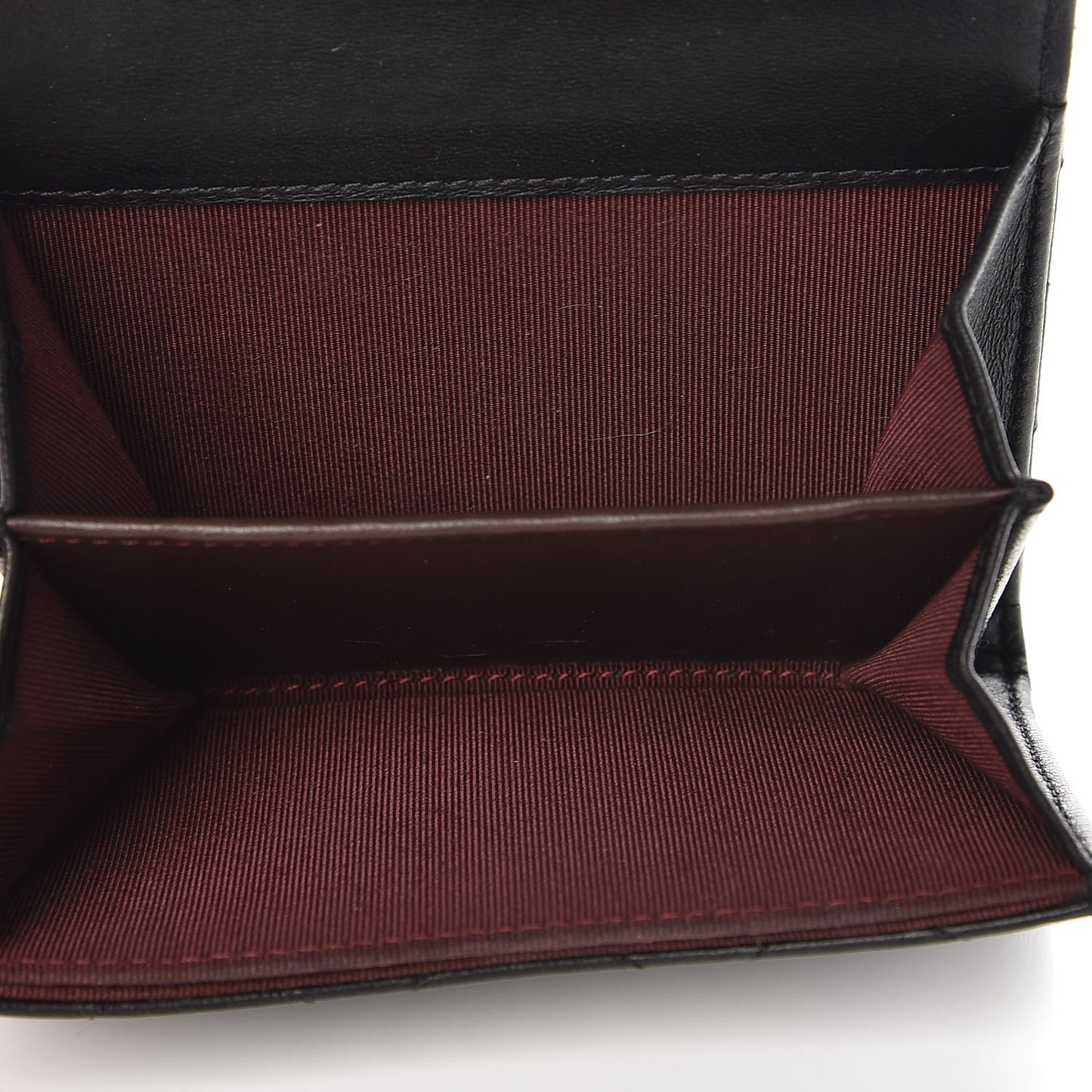 Lambskin Quilted Flap Card Holder Wallet Black