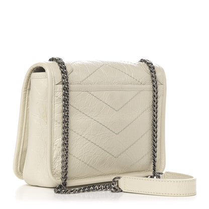 Saint Laurent Crinkled Calfskin Matelasse Monogram Niki Chain Wallet Crema Soft 3 of 9