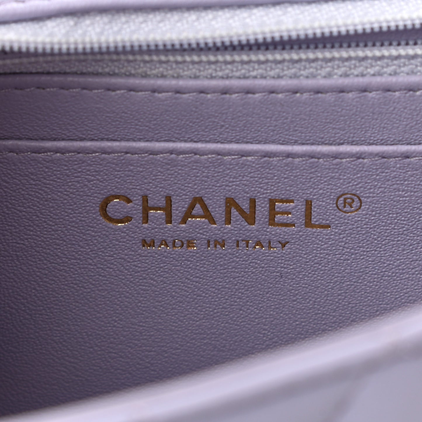 Lambskin Quilted Mini Rectangular Flap Light Purple