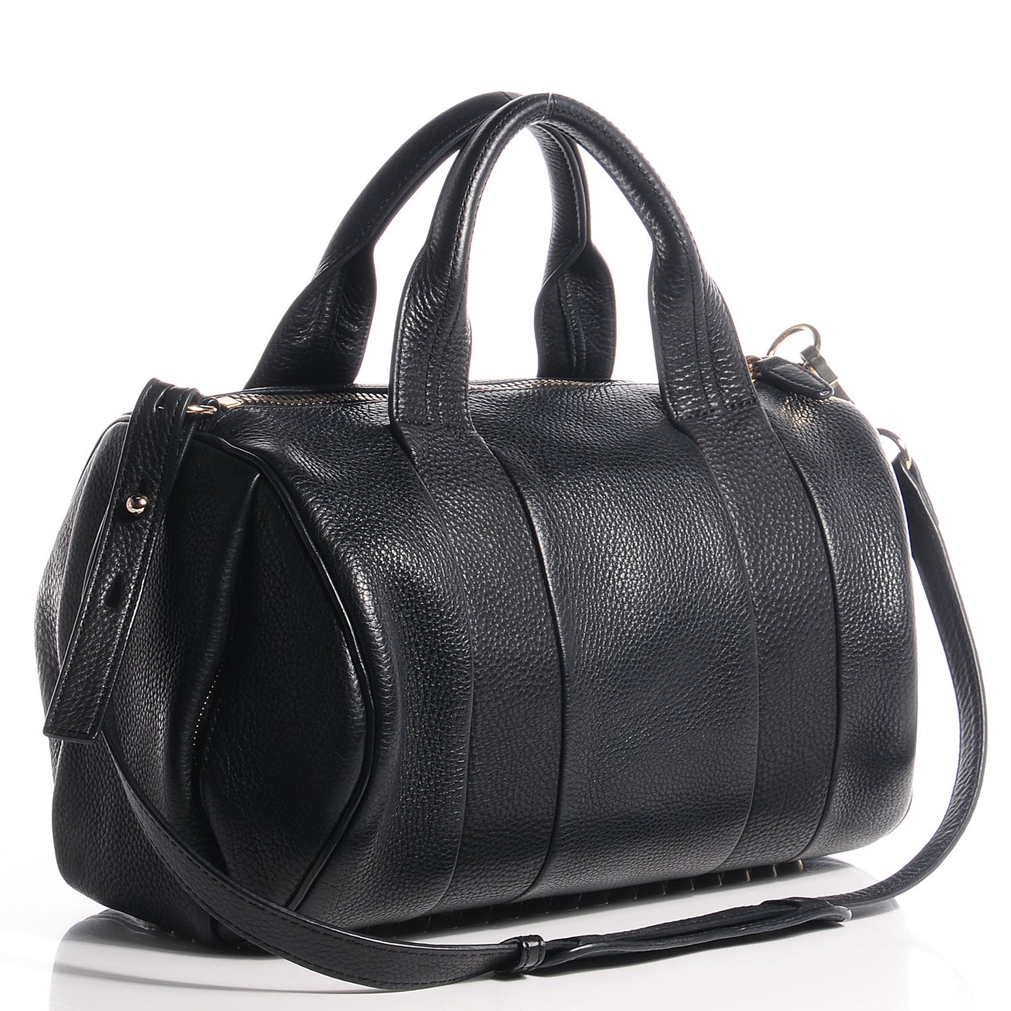 Pebbled Lambskin Rocco with Pale Gold Hardware Soft Black