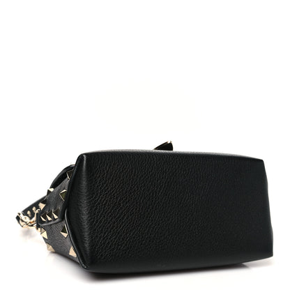 Valentino Garavani Pebbled Calfskin Mini Rockstud Crossbody Bag Black 4 of 9