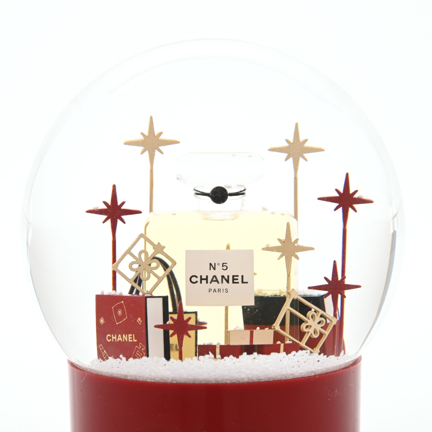 Chanel Glass N°5 Perfume Bottle Snow Globe Red 5 of 7
