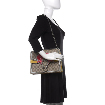 Gucci GG Supreme Monogram Crystal Bow Embroidered Medium Dionysus Shoulder Bag Yellow 2 of 11
