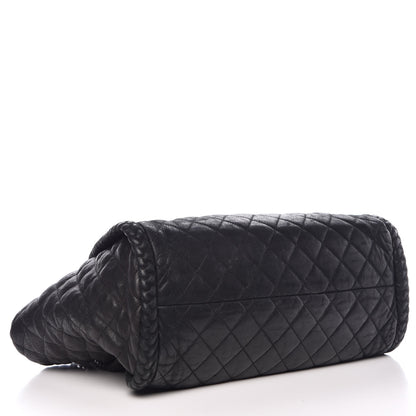 Chanel Washed Lambskin Quilted Studded CC Large Tote Black 4 of 17