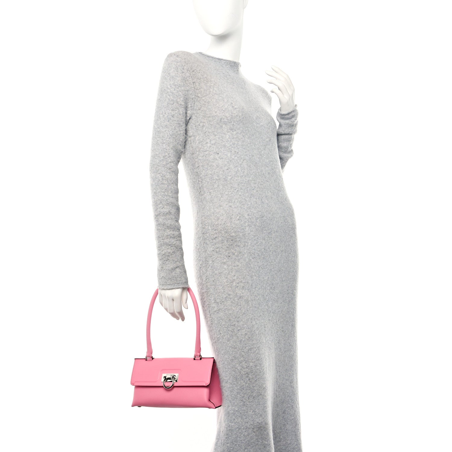 Salvatore Ferragamo SALVATORE FERRAGAMO Calfskin Trifolio Swing Bag Peonia 2 of 9
