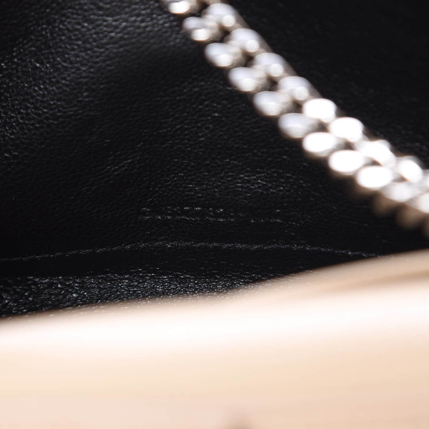 Saint Laurent Grain De Poudre Matelasse Chevron Monogram Chain Wallet Nude Powder 7 of 8