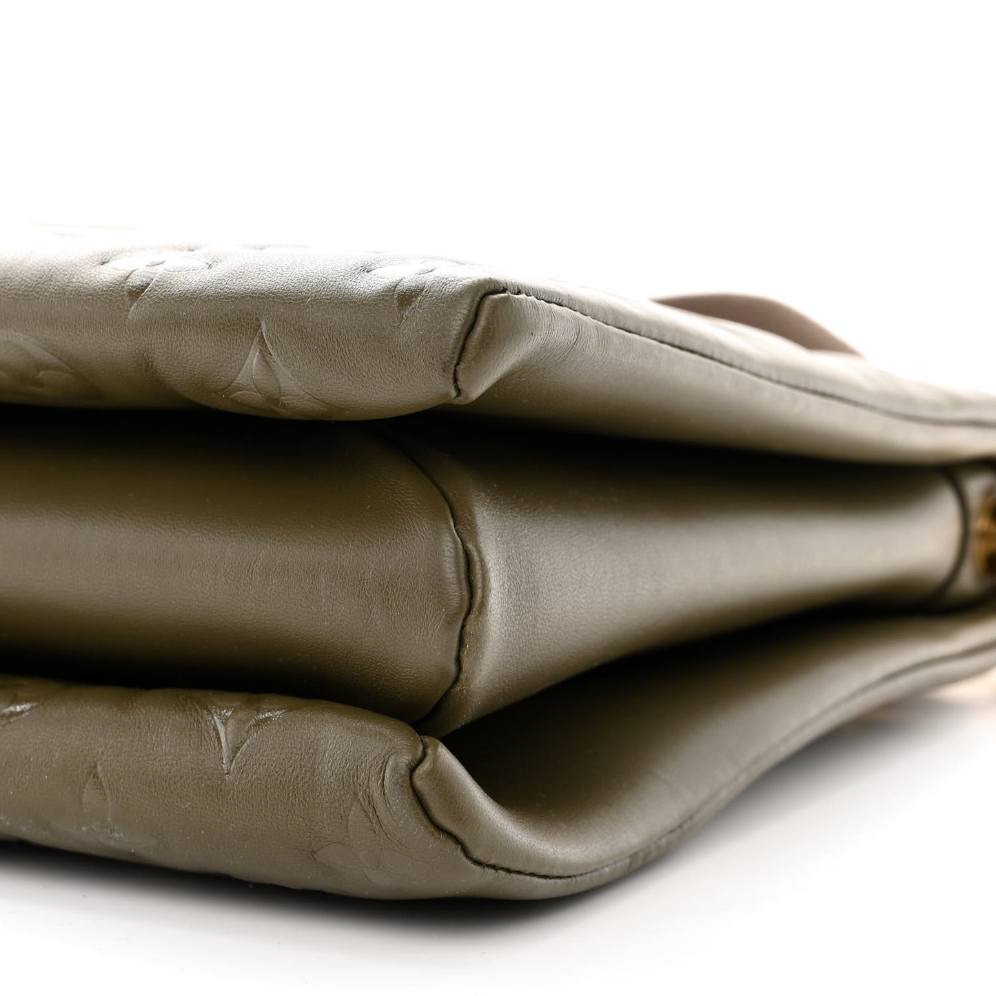 Lambskin Embossed Monogram Coussin MM Khaki