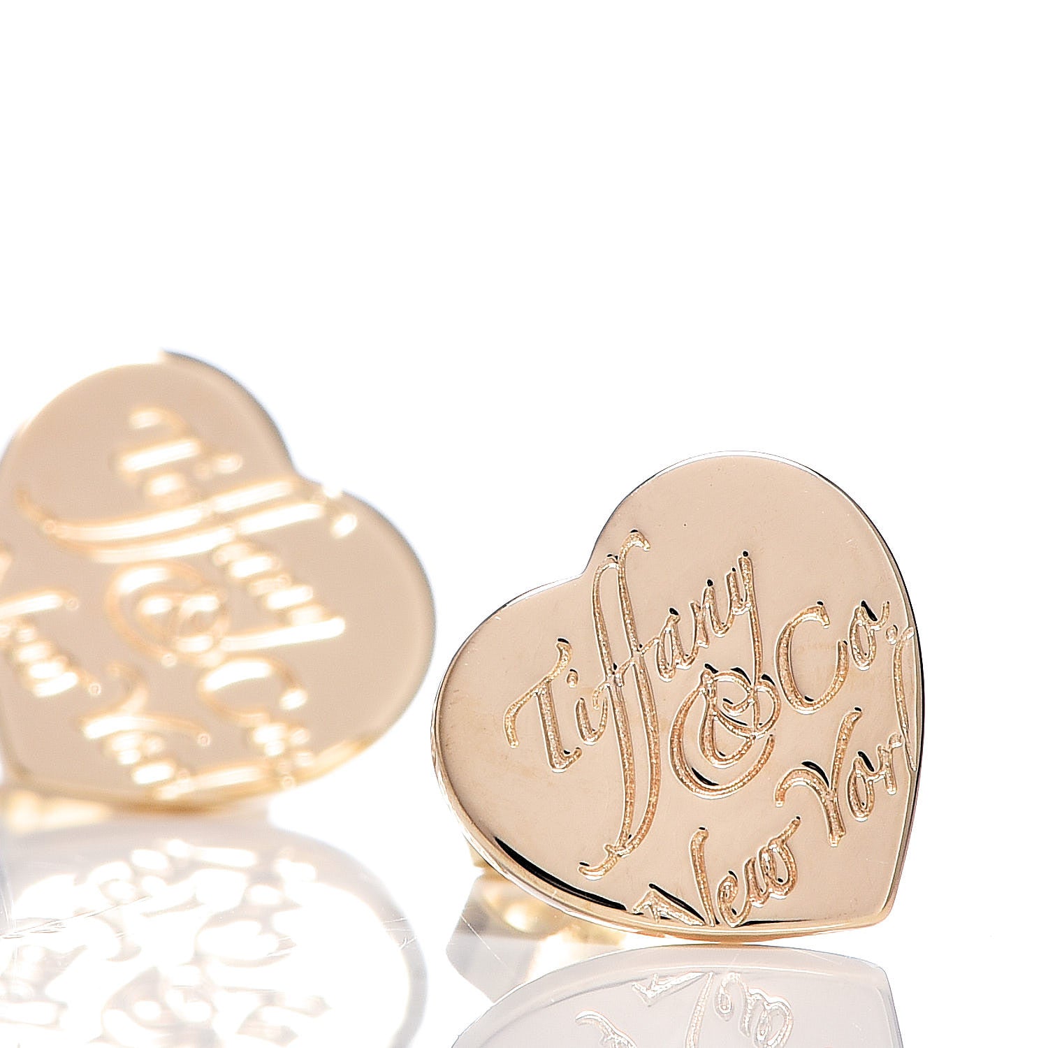 Tiffany 18K Yellow Gold Notes Heart Earrings 4 of 4