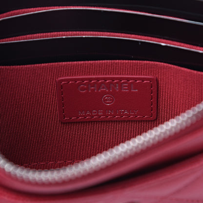 Chanel Caviar Quilted Classic Zip Pouch Red 5 of 9