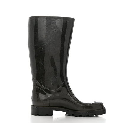 Gucci Rubber Monogram Rain Boots 36 Black 10 of 10