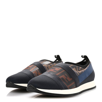 Fendi Technical Mesh FF Sneakers 38.5 Tobacco Navy 4 of 9