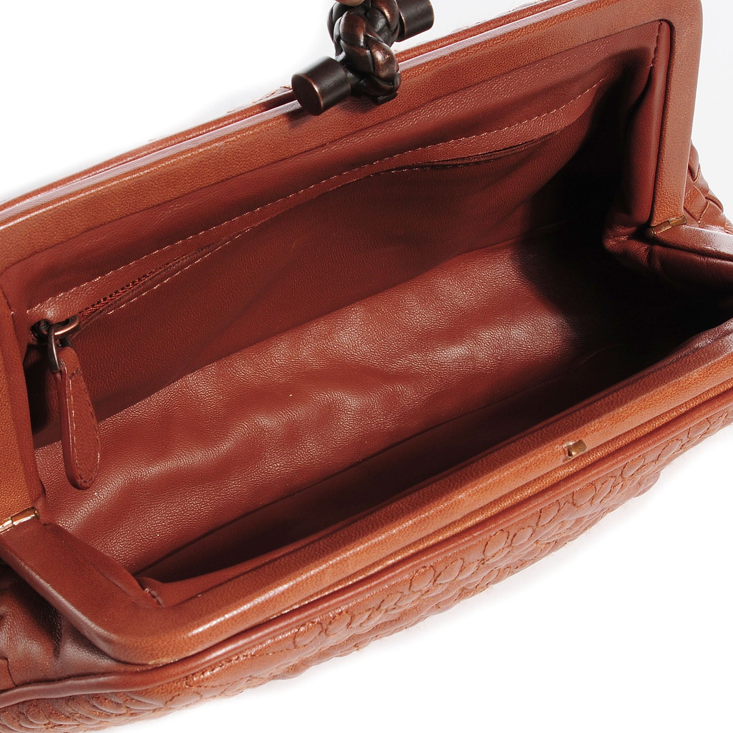 Bottega Veneta Leather San Marco Knot Clutch Tea 5 of 9