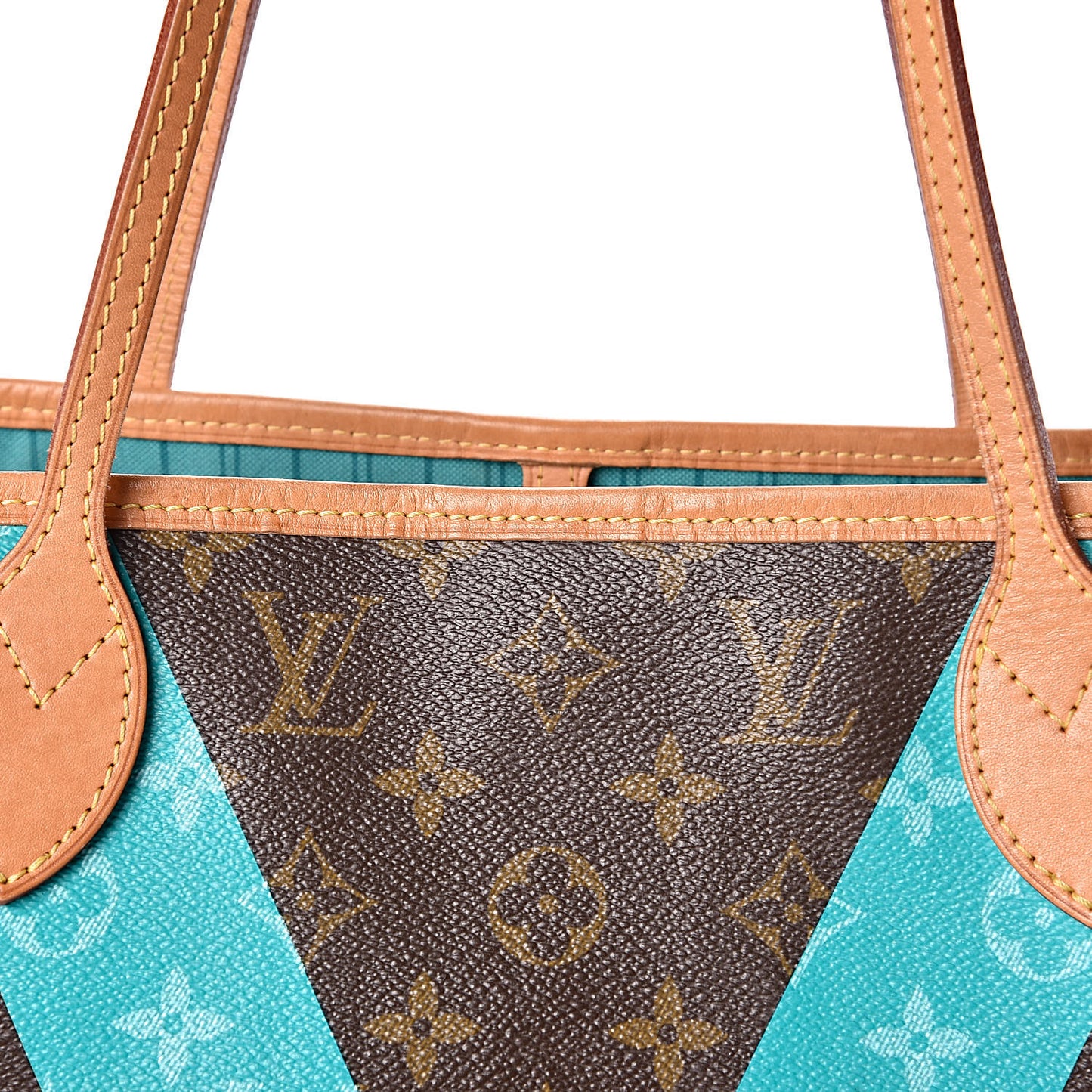 Monogram V Neverfull MM Turquoise